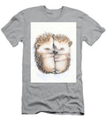 Adorable Hedgehog Artwork Two Baby Hedgehogs Snuggling in a Corner with Spiky Brown Quills Cute Anim Henry George T-Shirt
