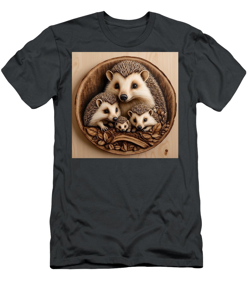Adorable Hedgehog Family Portrait Ego Crash T-Shirt