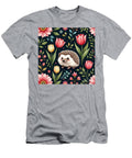 Adorable Hedgehog in Floral Garden Whimsical Art Debra T-Shirt