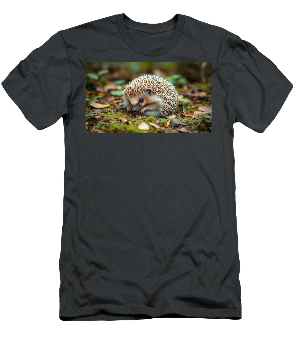 Adorable Hedgehog in Forest Hedgehog Curled Ball Forest Floor Arran Hooper T-Shirt