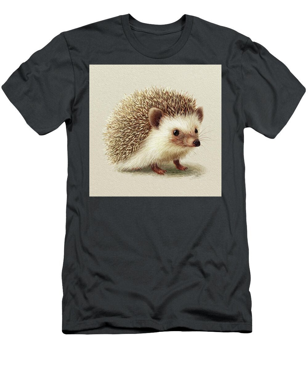 Adorable Hedgehog on White Background Sarah Kirk T-Shirt