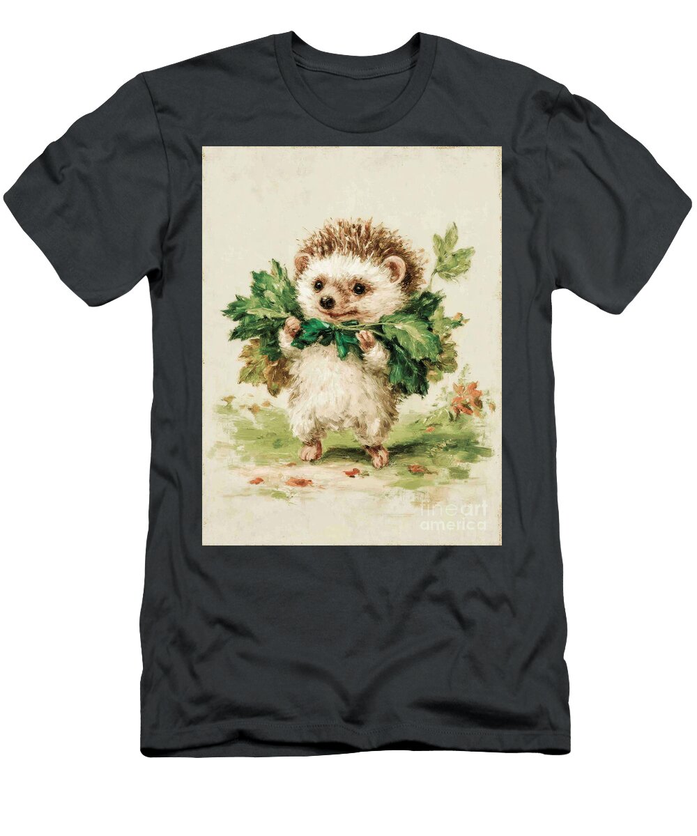 Adorable Hedgehog with Leaf Shawl Franklyn Gregory T-Shirt