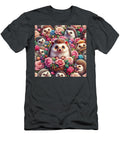 Adorable Hedgehogs and Colorful Flowers Whimsical Art Debra T-Shirt