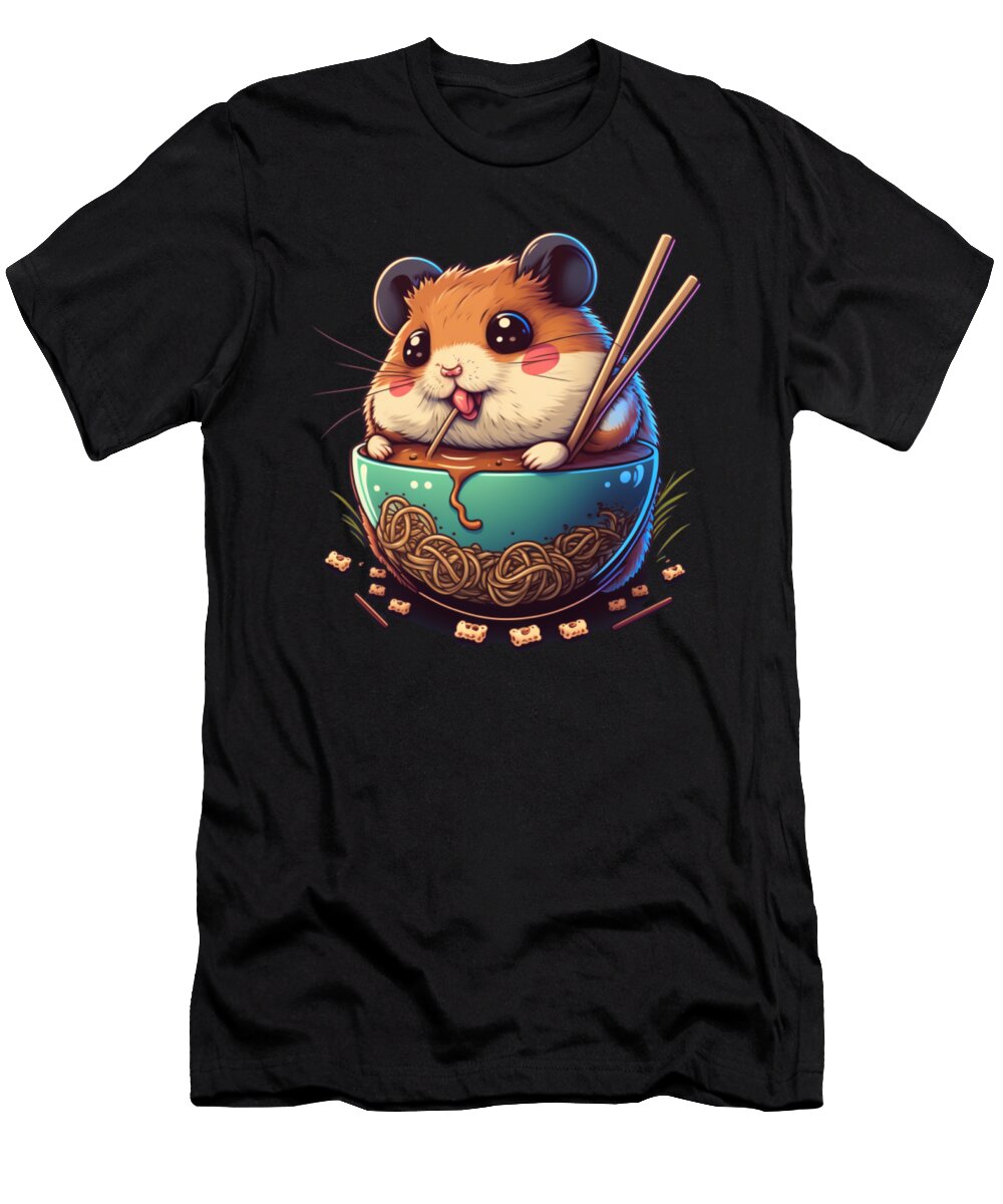 Adorable Kawaii Hamster Eating Ramen Gifts Orgence Matungwa T-Shirt