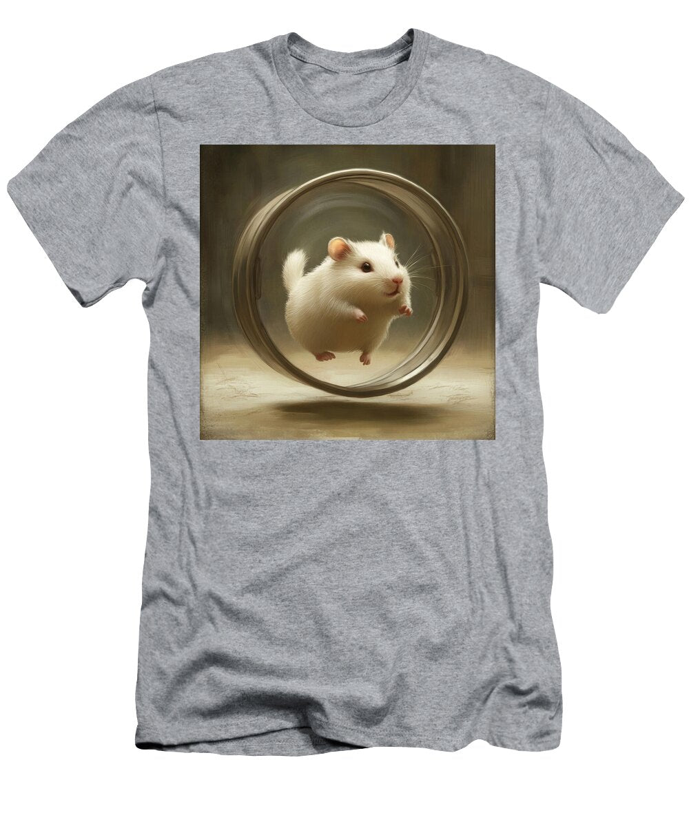 Adorable White Hamster in a Wheel Jazmine Diaz T-Shirt