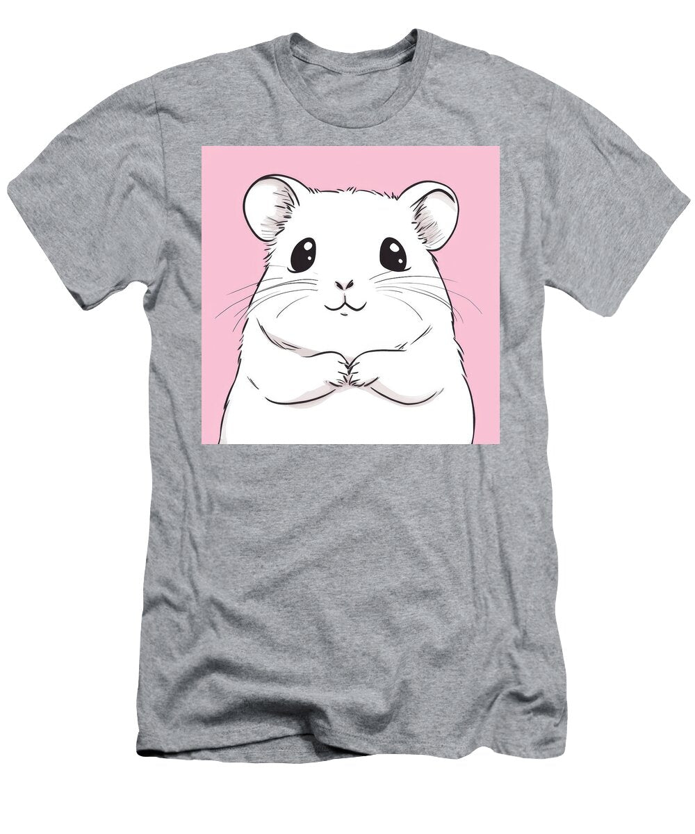 Adorable White Hamster on a Pink Background Aimee Mailet T-Shirt