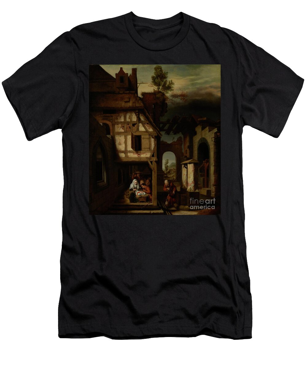 Adoration of the Shepherds C1660 Nicolaes Maes T-Shirt