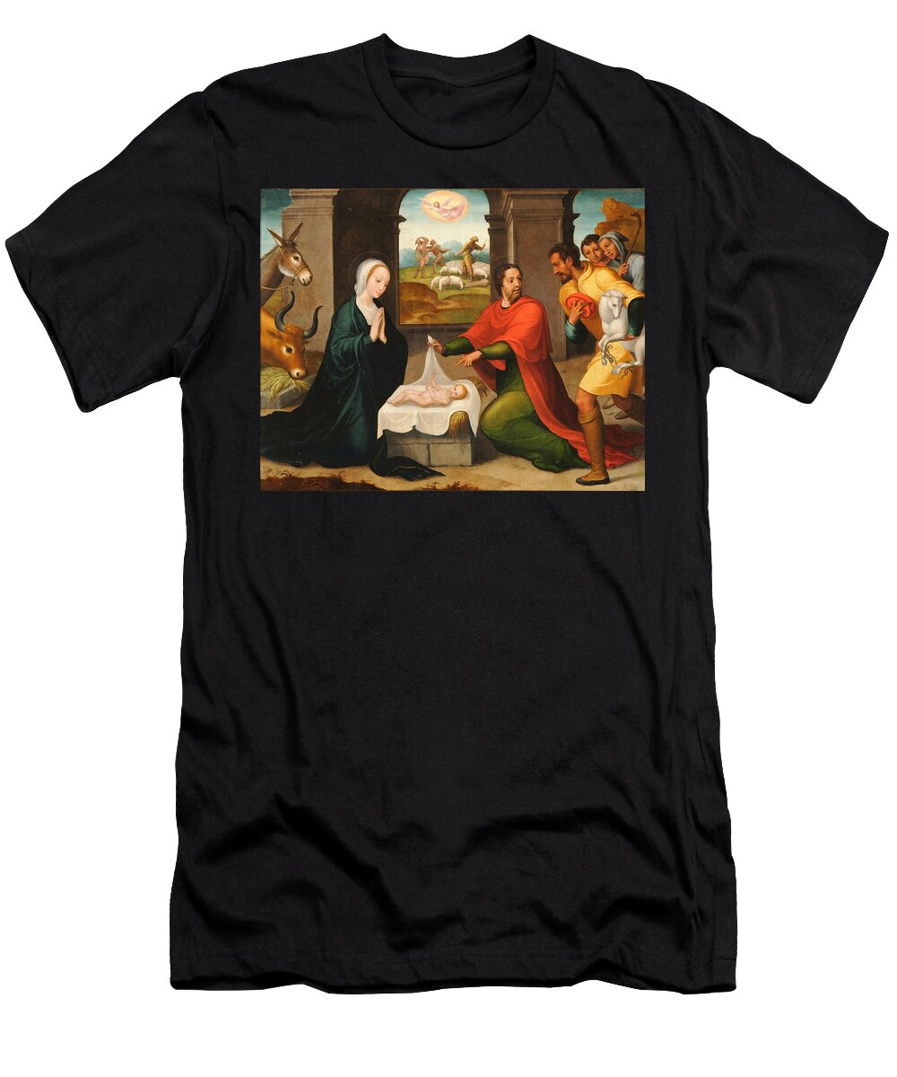 Adoration of the Shepherds Juan Correa De Vivar T-Shirt