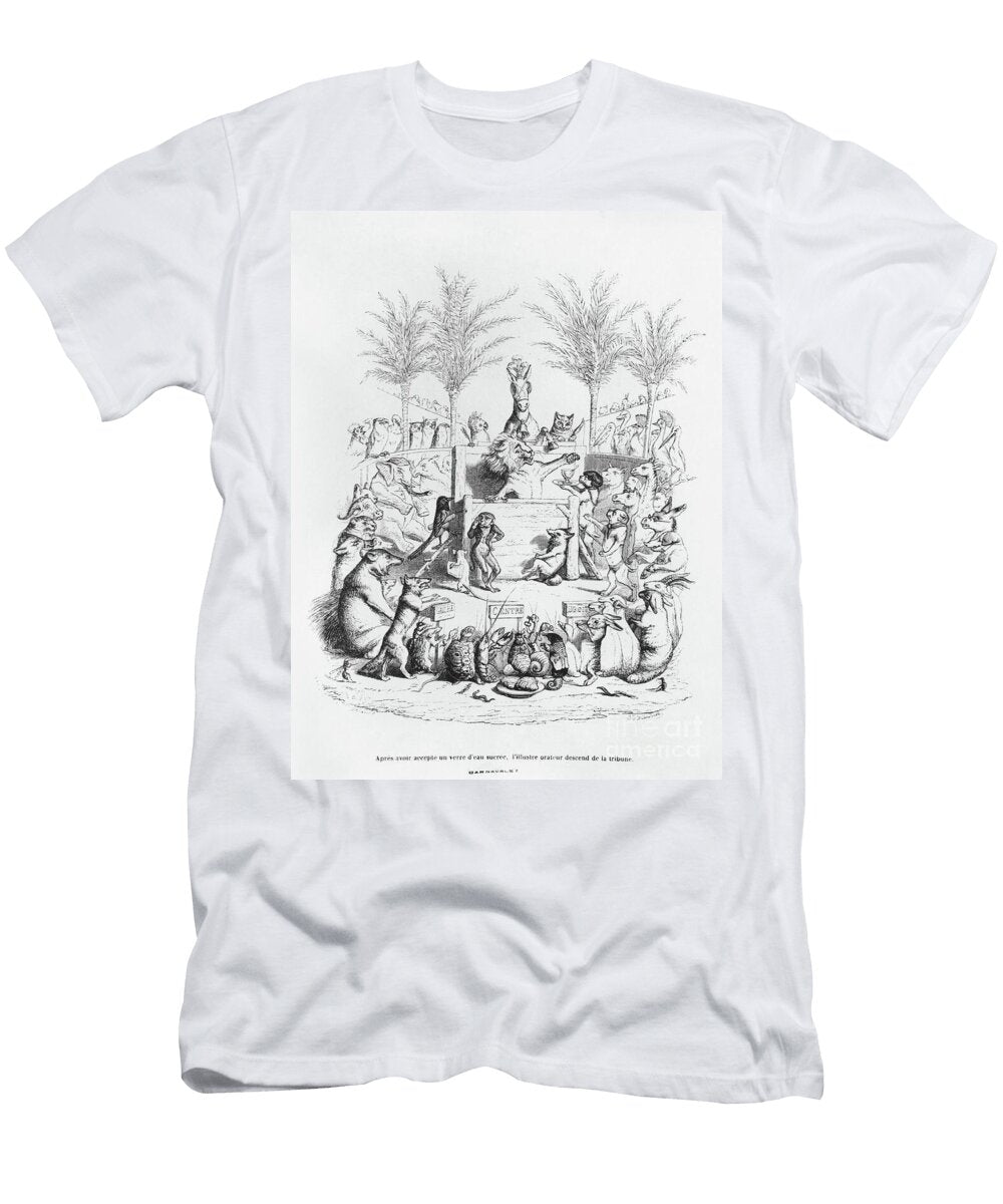 After Having a Glass of Sugar Water the Famous Orator Comes Down the Platform Grandville T-Shirt
