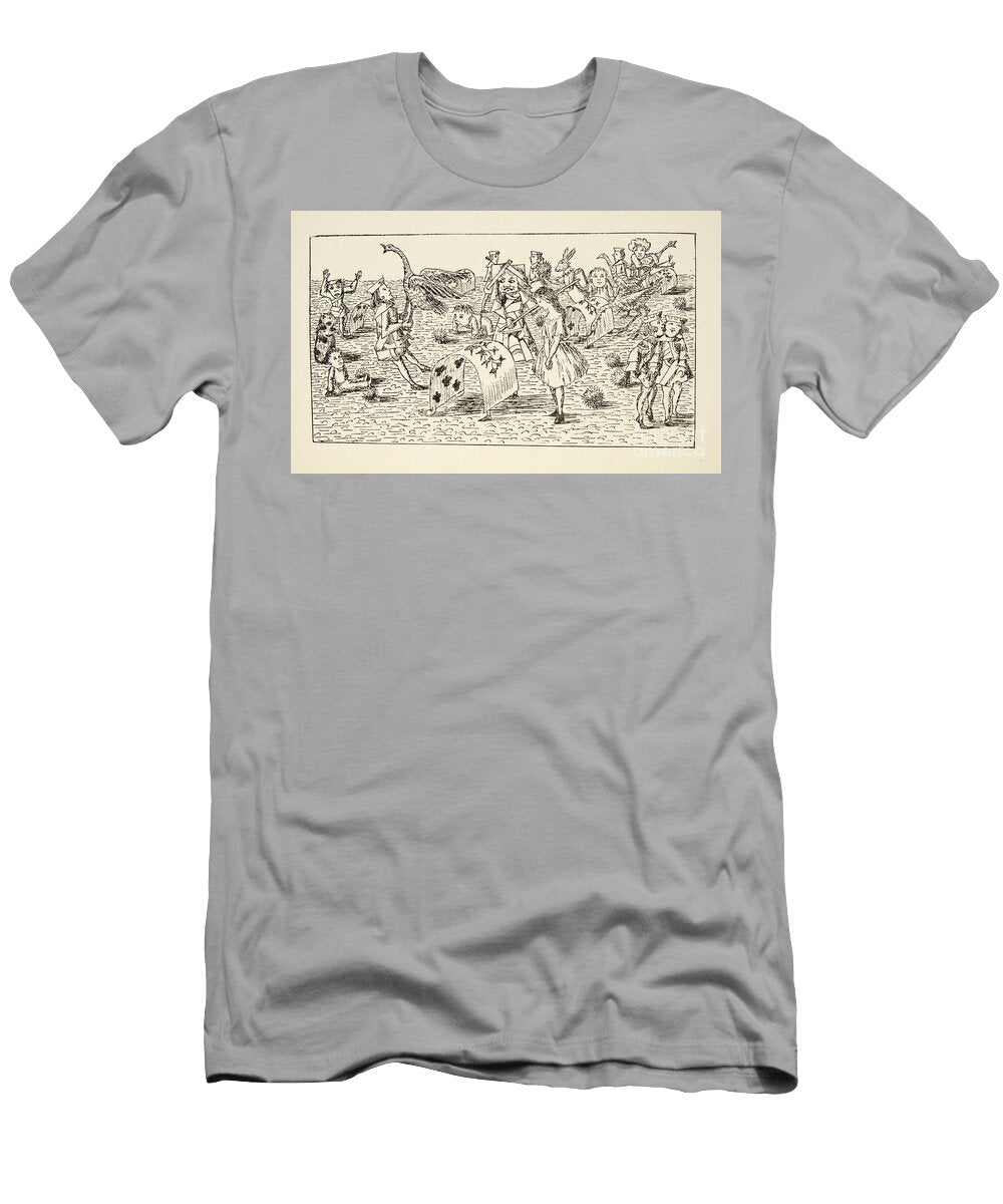Alice and the Red Queen Play Croquet Illustration From Alices Adventures Under Ground 1886 Charles Lutwidge Dodgson T-Shirt