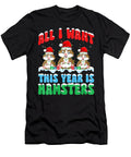All I Want This Year Is Rodent Hamster Wearing Christmas Hat Thepassionshop T-Shirt