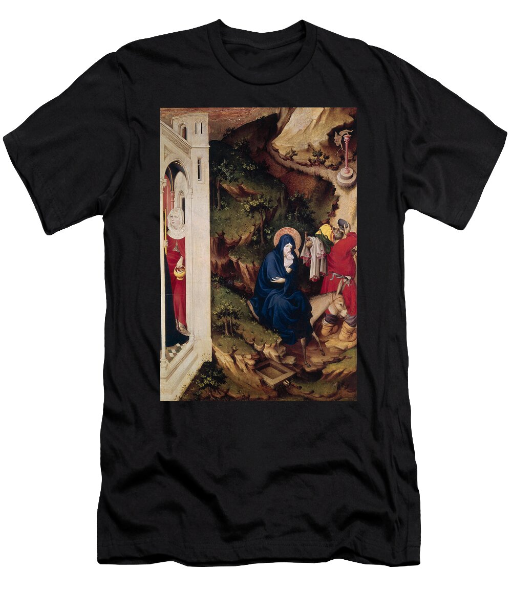 Altarpiece of the Chartreuse De Champmol Right Hand Side Depicting the Flight Into Egypt Melchoir Broederlam T-Shirt