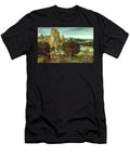 An Extensive Rocky Landscape with a Camel Train and St Jerome in Penitence Beyond Joachim Patenier or Patinir T-Shirt