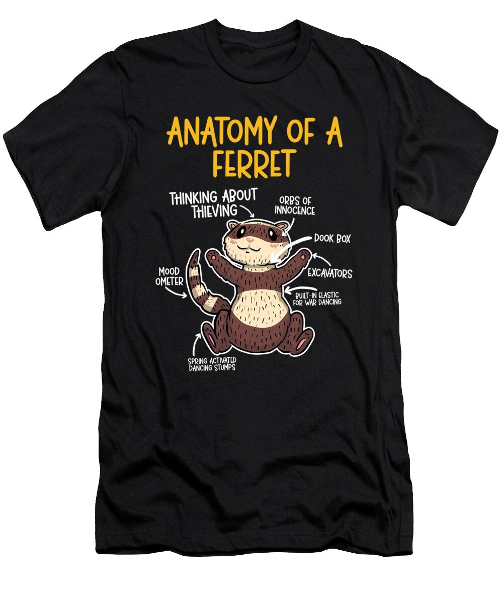 Anatomy of Ferret Pet Animal Funny Ferret Florian Dold Art T-Shirt
