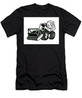 Angry Beaver Driving Mulching Tractor Mascot Cartoon Retro Aloysius Patrimonio T-Shirt