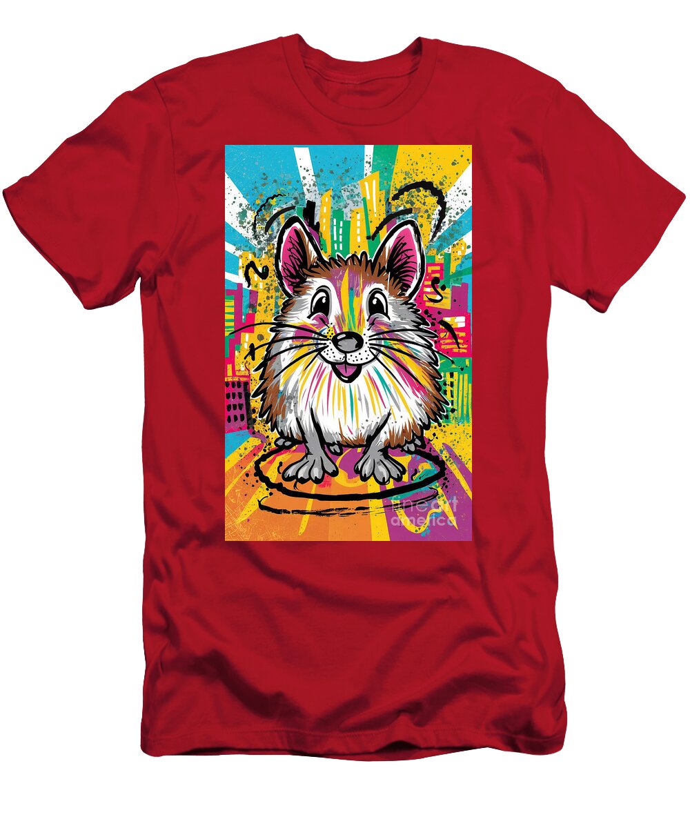 Animal Lover Gift Vole Graffiti Animal Portrait Street Art Grover Mcclure T-Shirt
