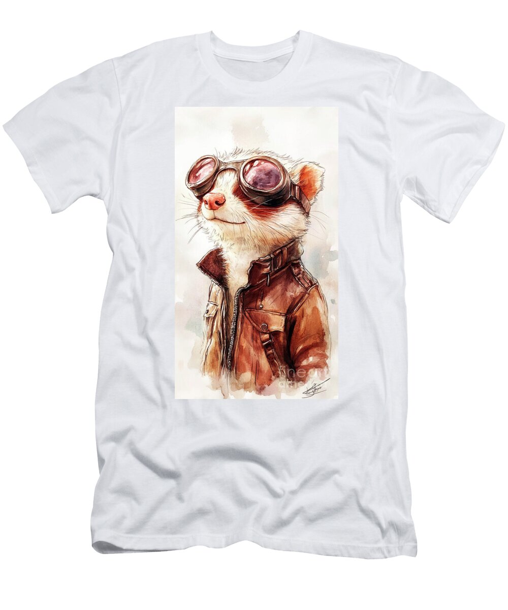 Animal Portrait in Stylish Jacket Clint Mclaughlin T-Shirt