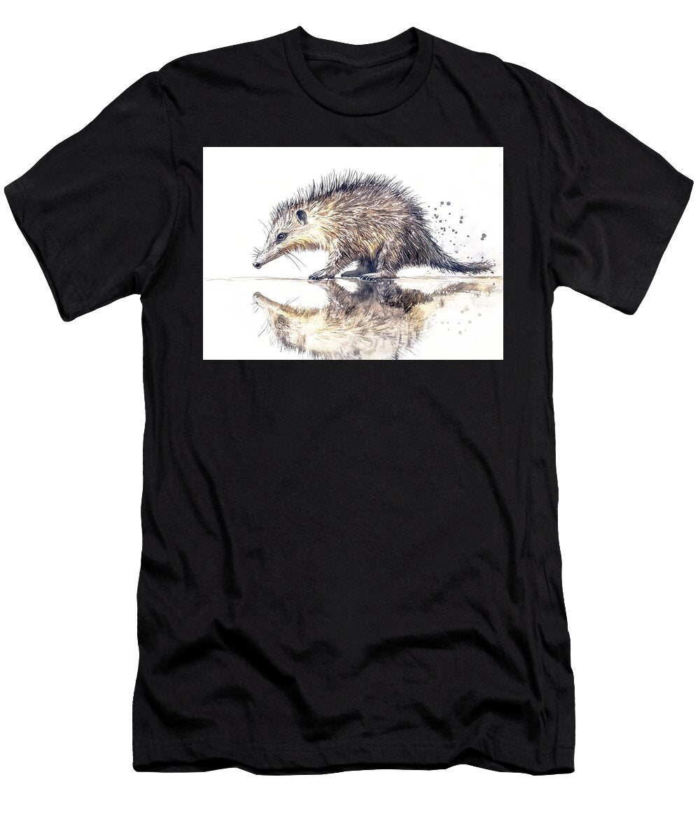 Animal Watercolor Painting Spiny Anteater Wildlife Artistic Illustration Giunia Sigworth T-Shirt