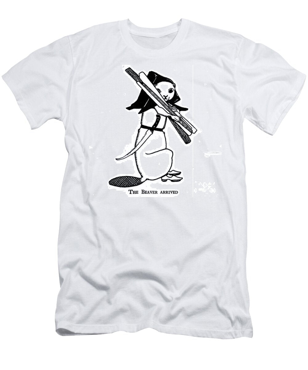 Anthropomorphic Beaver Wearing Nun Habit Carrying Logs and Knife Au1 Jean De Boschere T-Shirt
