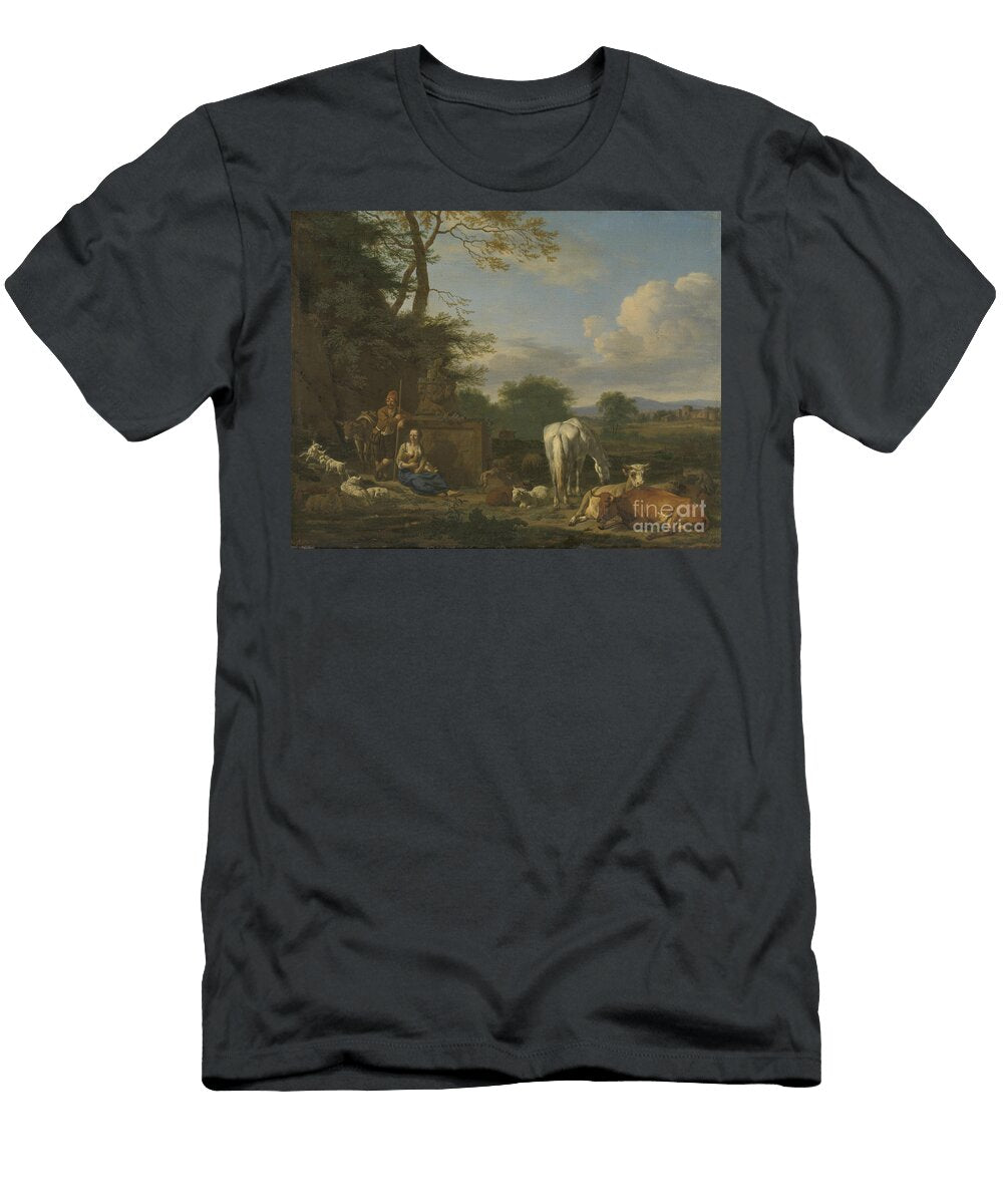 Arcadian Landscape with Resting Shepherds and Animals 1664 Adriaen Van De Velde T-Shirt