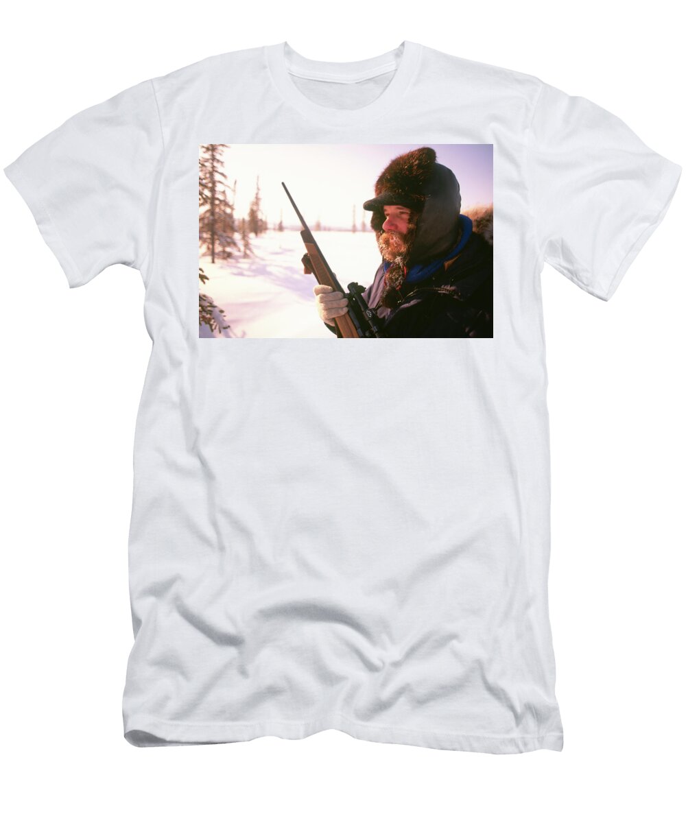 Arctic Hunter Watching for His Subject Joel Sheagren T-Shirt