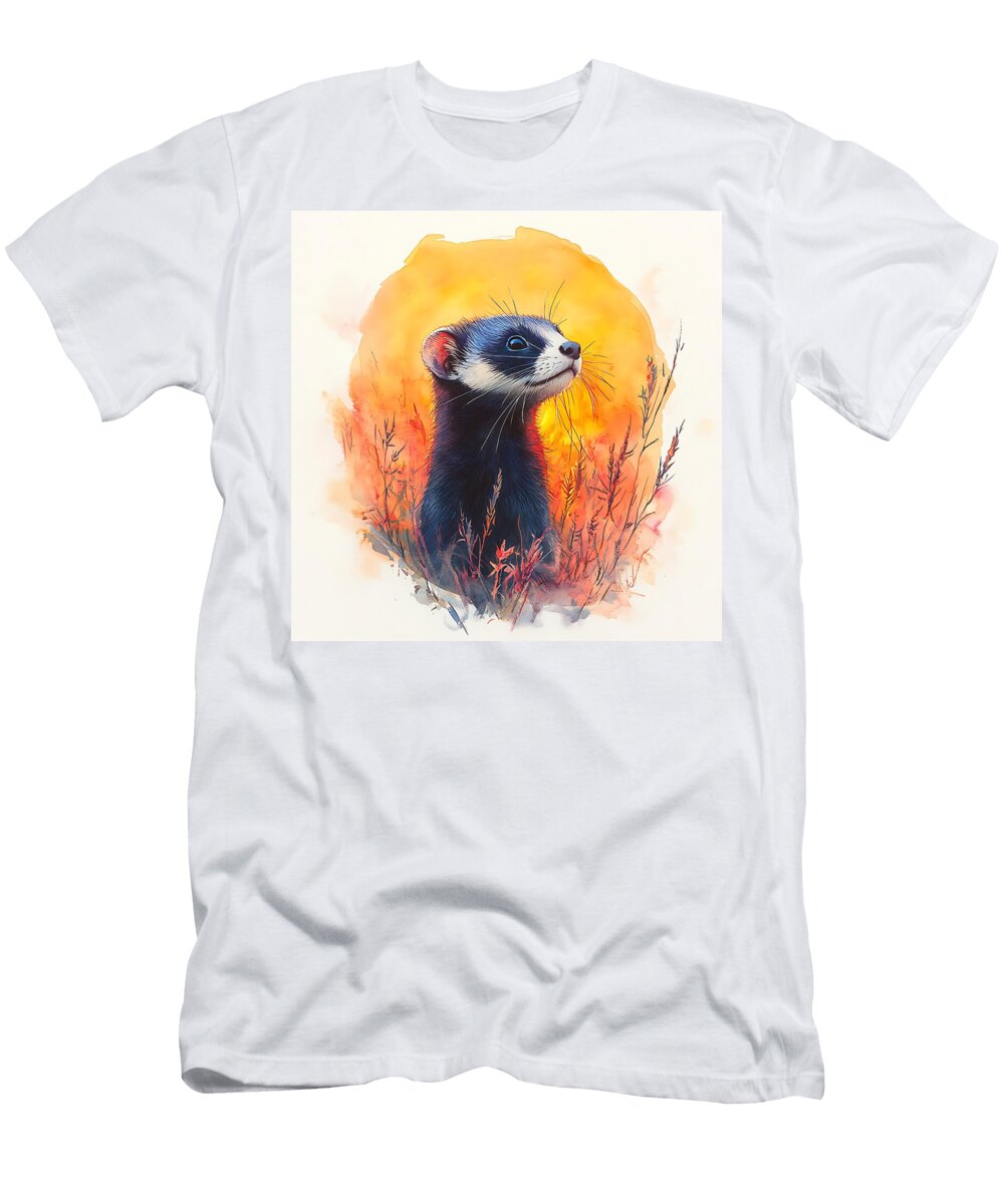Artistic Animal Playful Ferret Wildlife Portrait May Chaney T-Shirt