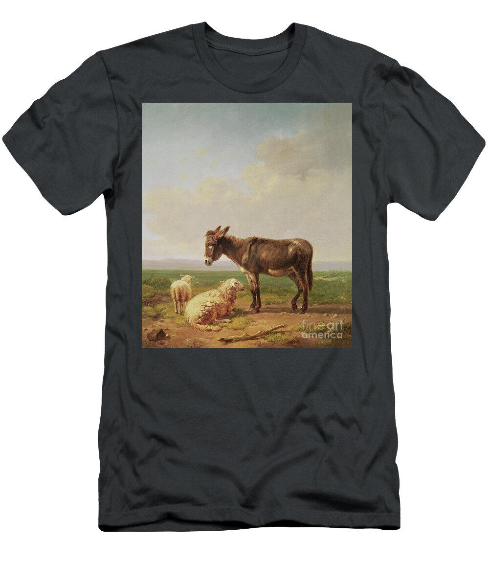 Ass and Sheep 1849 Eugene Joseph Verboeckhoven T-Shirt