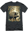 Autum Woodland Wild Boar Philip Openshaw T-Shirt