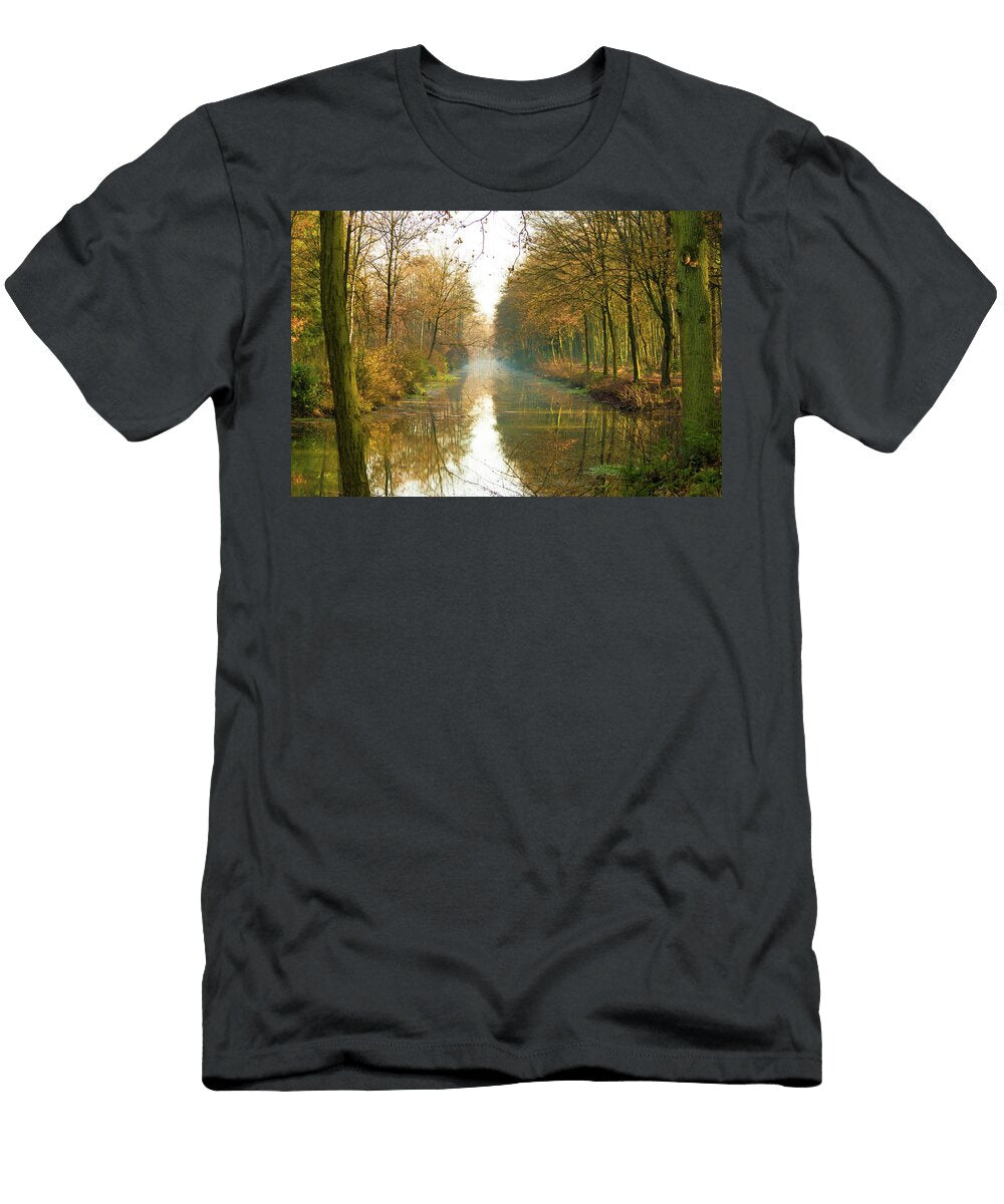 Autumn Forest Canal Reflection Johan Ferret T-Shirt