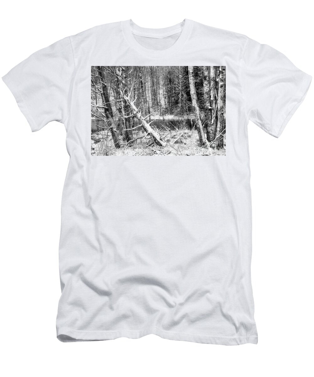 Autumn Snow Black and White Thomas R Fletcher T-Shirt