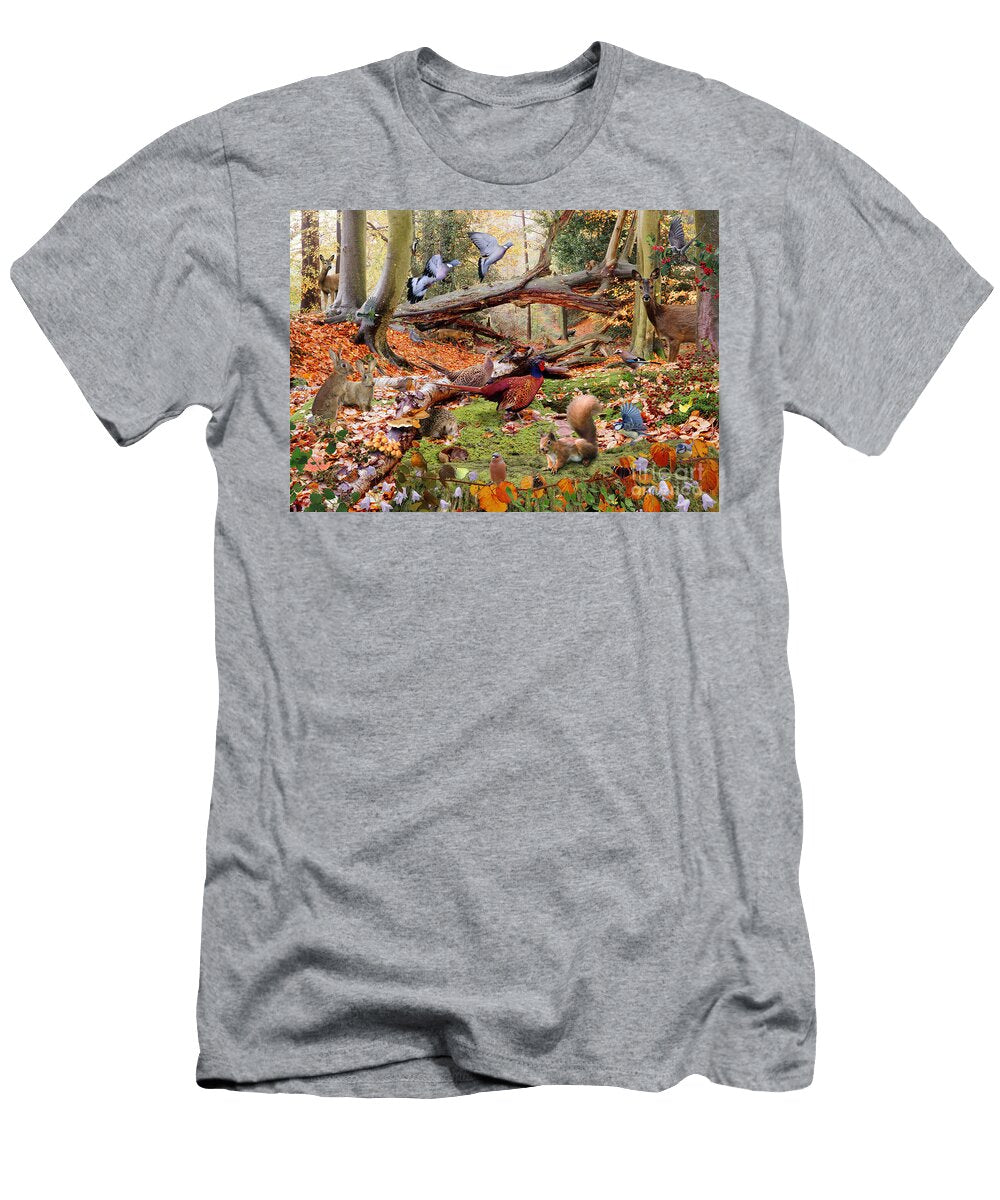 Autumnal Woodland Animals Warren Photographic T-Shirt