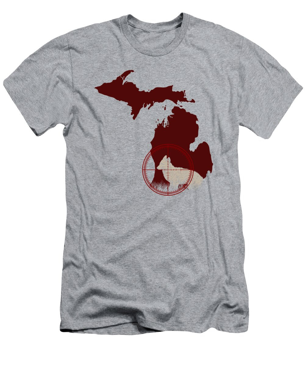 Awesome Coyote Wolf Hunting Hunters Map Marinx Jaceo T-Shirt
