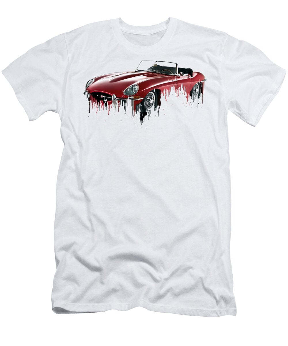 Awesome Jaguar Etype Liquid Metal Art Paul Tranter T-Shirt
