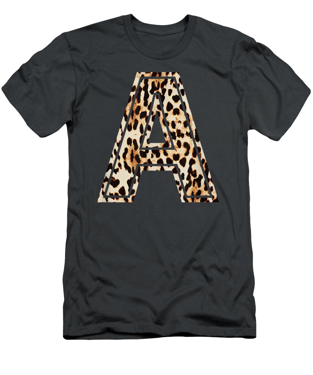 Awesome Letter a Initial Name Leopard Cheetah Print Sadiq Aoife T-Shirt