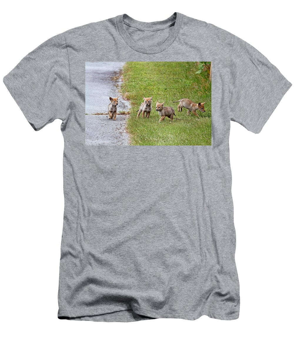 Baby Coyotes on the Run Peggy Collins T-Shirt