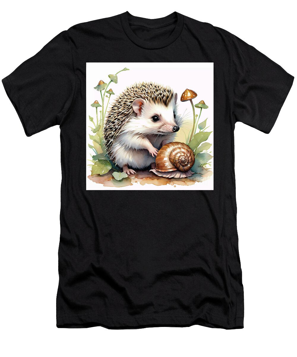 Baby Hedgehog and Snail Artwork for Kids Ingo Klotz T-Shirt