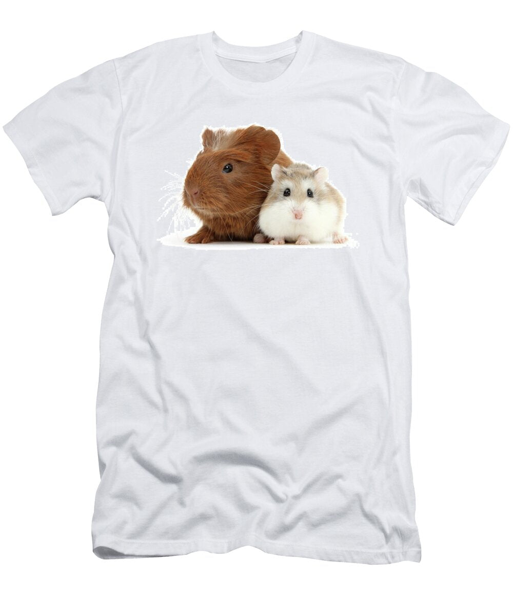 Baby Red Guinea Pig and Cute Roborovski Hamster Warren Photographic T-Shirt