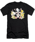 Baby Skunk Black and White Skunk Watercolor Floral Heidi Joyce T-Shirt