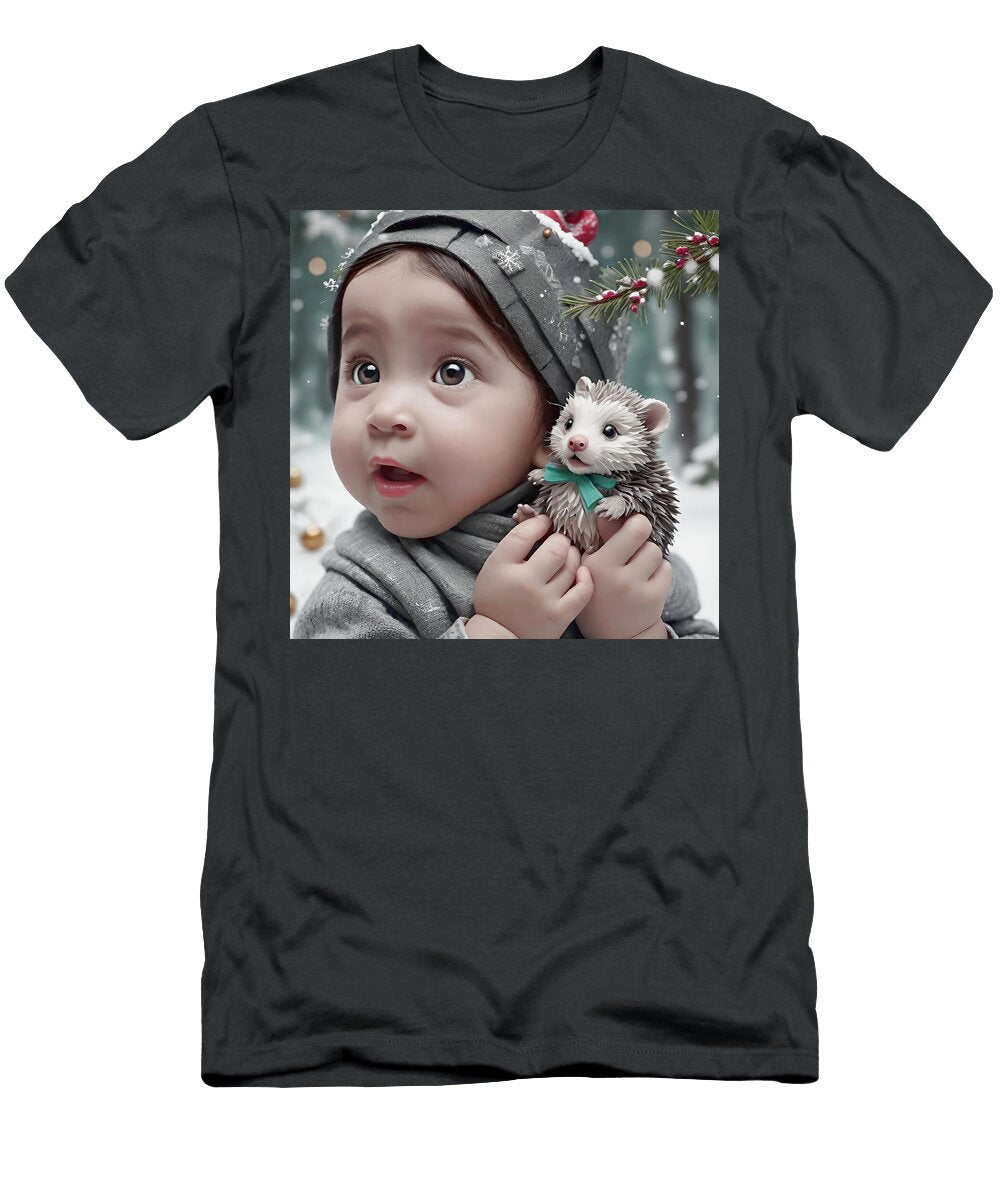 Baby with a Toy Hedgehog Jon Fennel T-Shirt