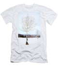 Bare Aspen Tree in a Snowy Field Leslie Parrott T-Shirt