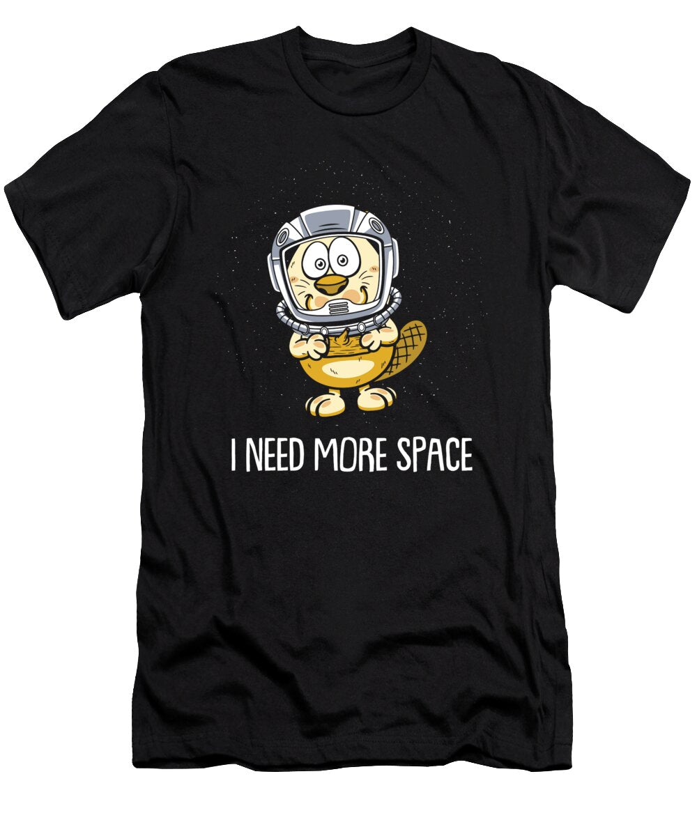 Beaver Astronaut Creek Animal I Need More Space Crazy Squirrel T-Shirt
