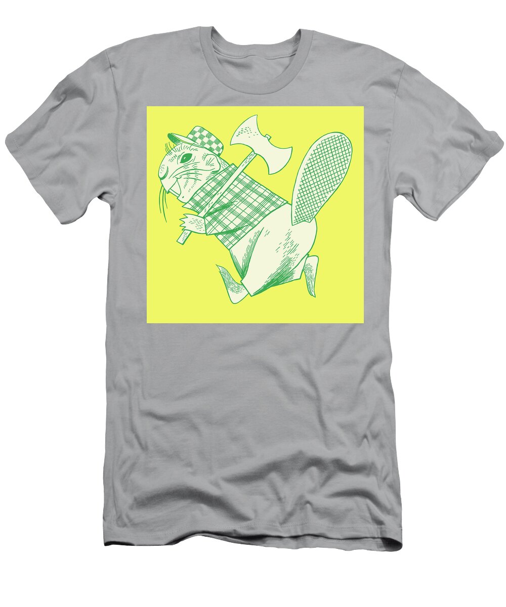 Beaver Carrying Axe Csa Images T-Shirt