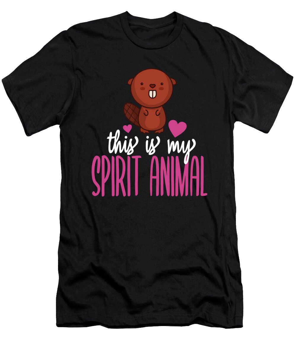Beaver Cute Spirit Animal Manuel Schmucker T-Shirt
