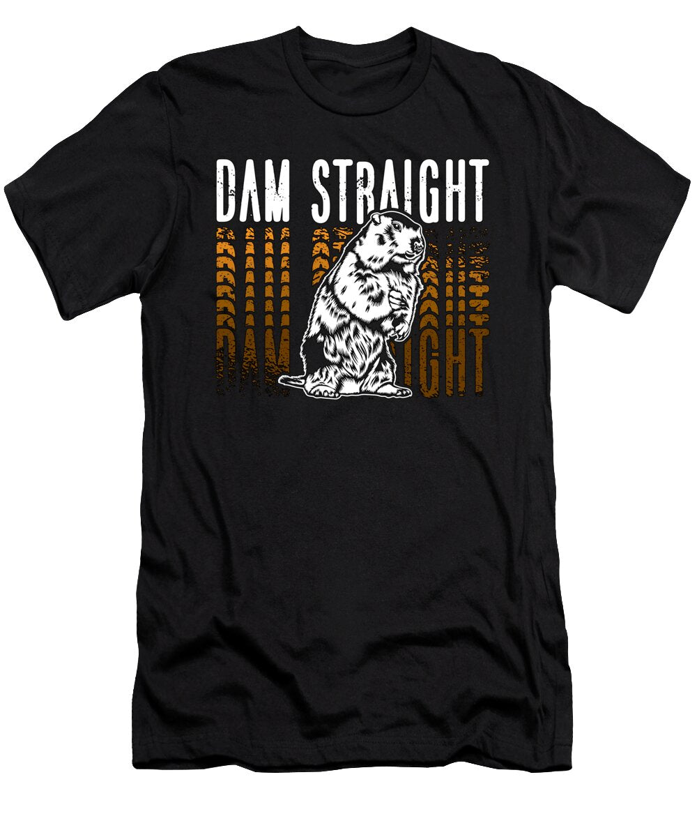 Beaver Dam Straight Rodent Animals Wild Beaver Tshirtconcepts Marvin Poppe T-Shirt