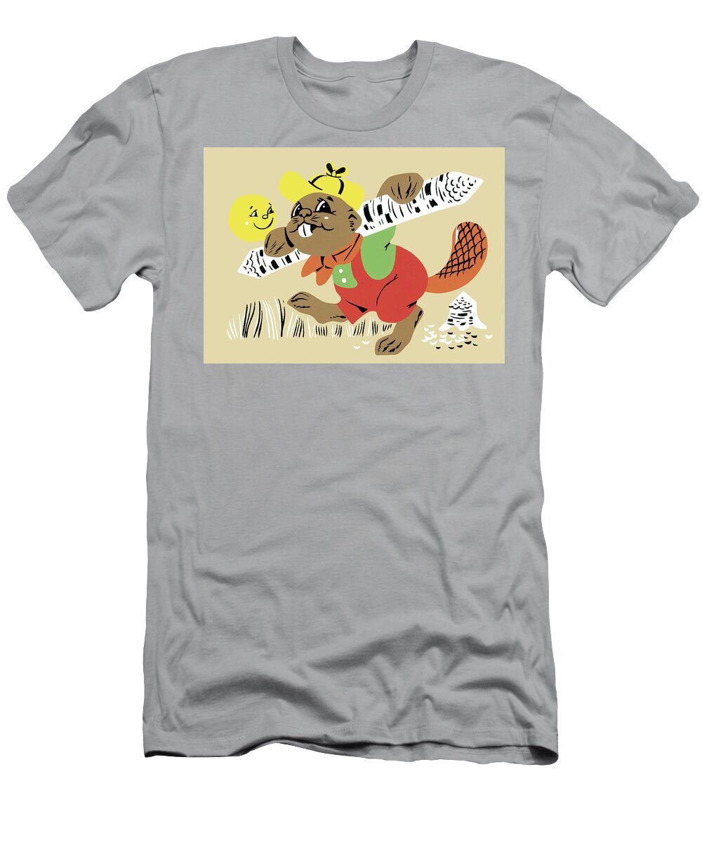 Beaver Holding Log Csa Images T-Shirt