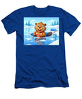 Beaver Ice Bathing in a Striped Swimsuit Art Momente T-Shirt