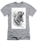 Beaver Ink Drawing in Splash of Inked Black and White Animal Intricate Details Funnygiftscreation T-Shirt