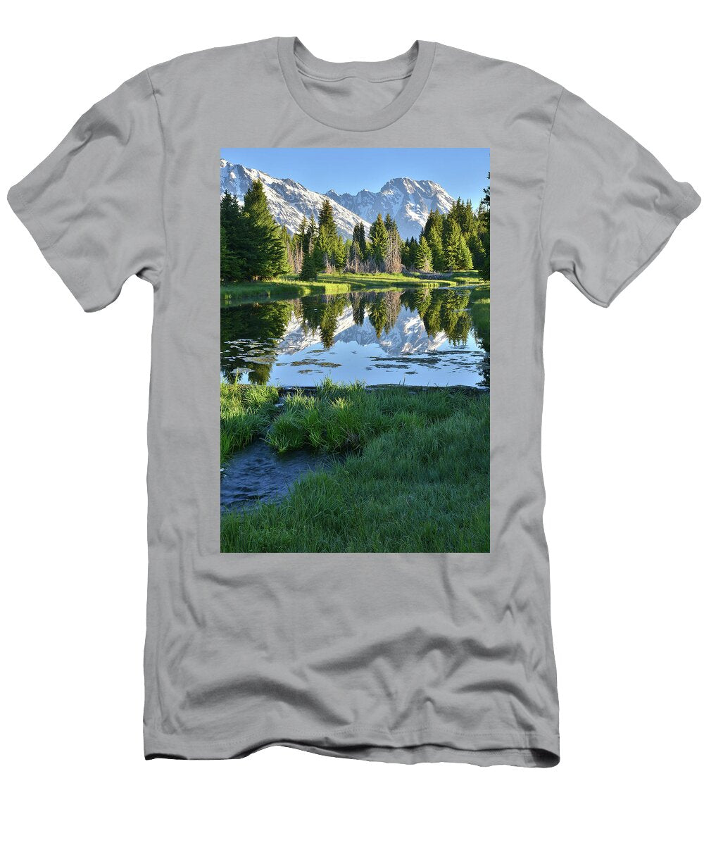 Beaver Pond Reflection of Mt Moran Ray Mathis T-Shirt