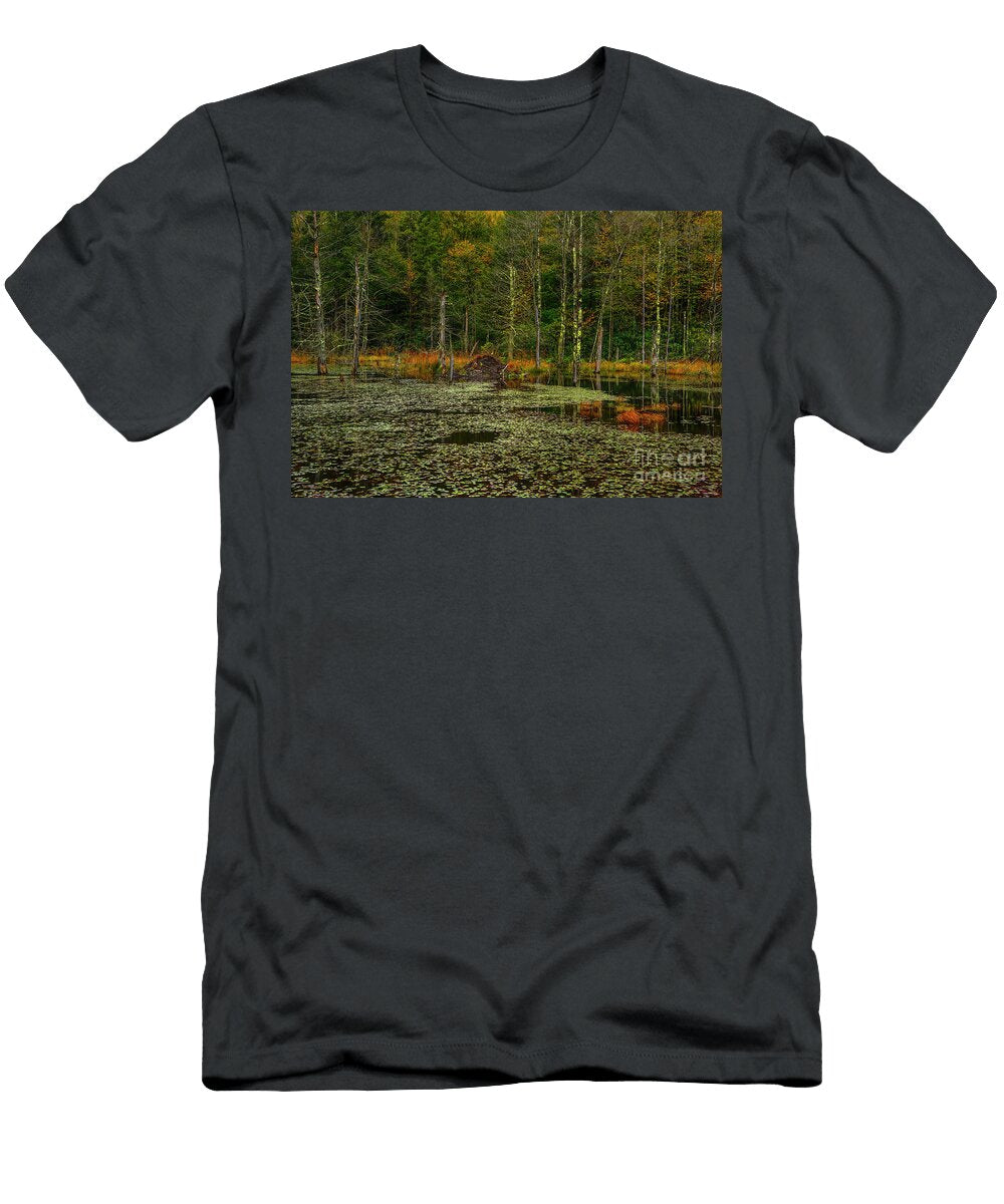 Beaver Pond with Beaver Hut Thomas R Fletcher T-Shirt