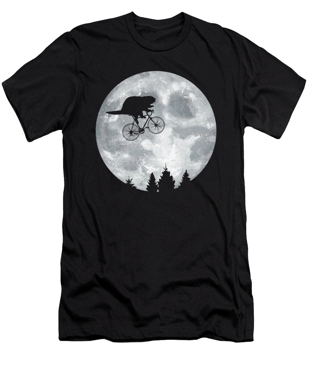Beaver Riding Moon Bike Halloween Lunar Cycling Wowshirt T-Shirt